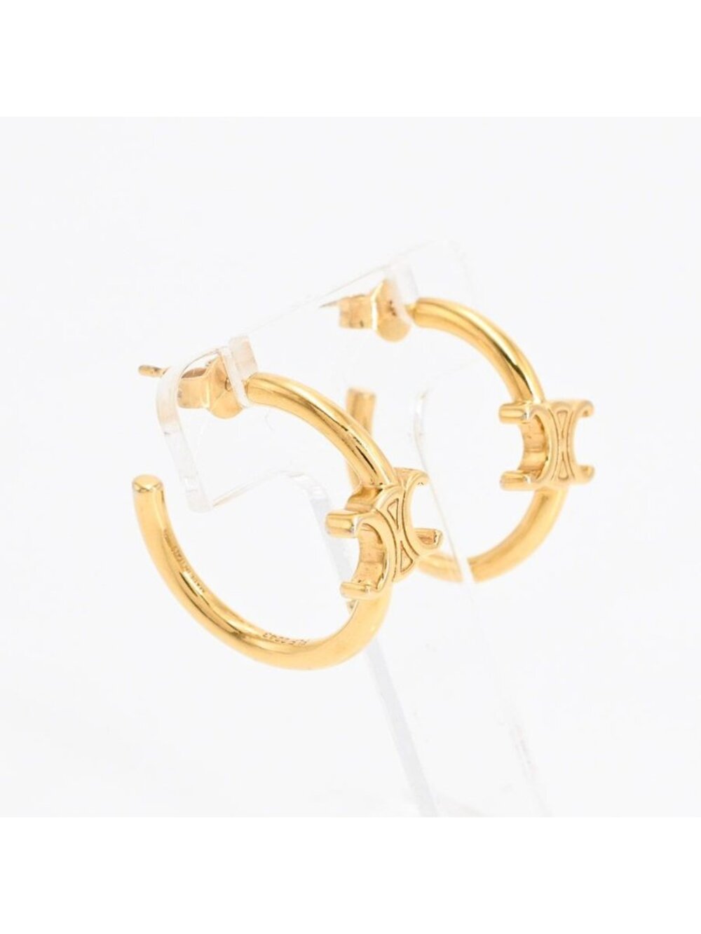 Celine Earrings Triomphe Asymmetric Hoop - Picture 2 of 8
